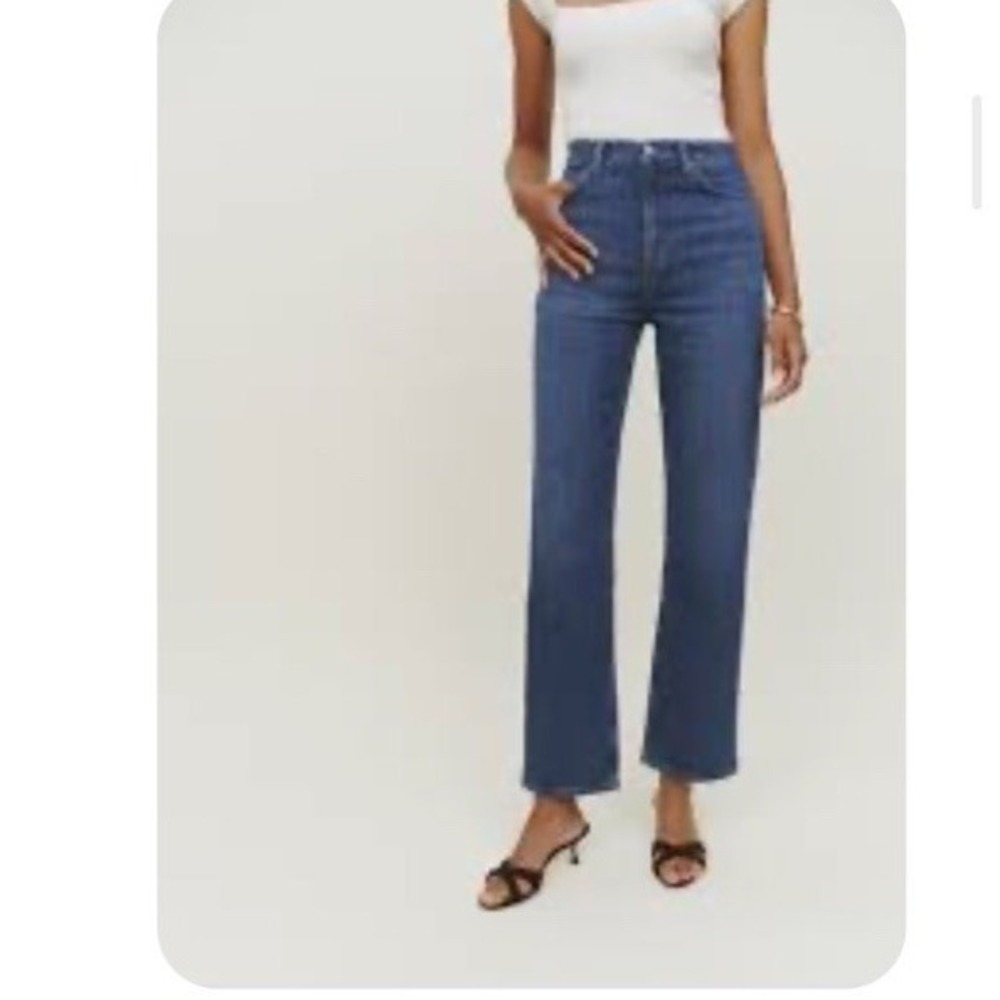 Reformation Wilder High Rise Wide Leg Cropped Jeans Salinas Size 24 Preppy - Picture 13 of 13